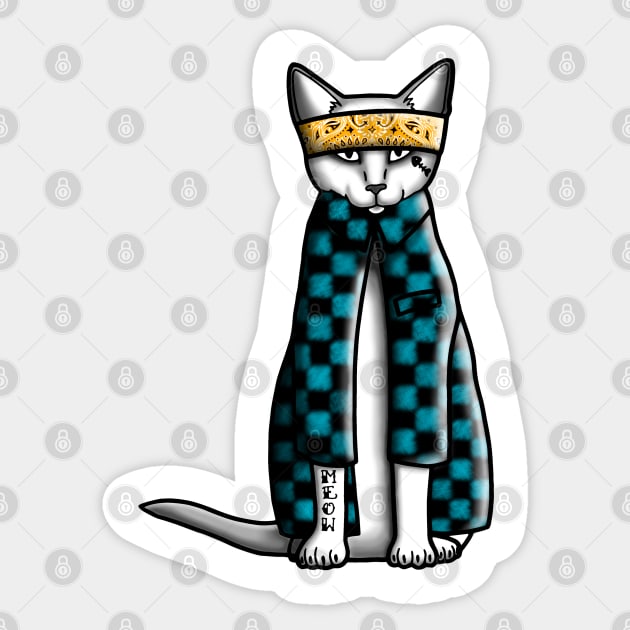 Gato Cholo - Cat with Attitude Sticker by prettyinink